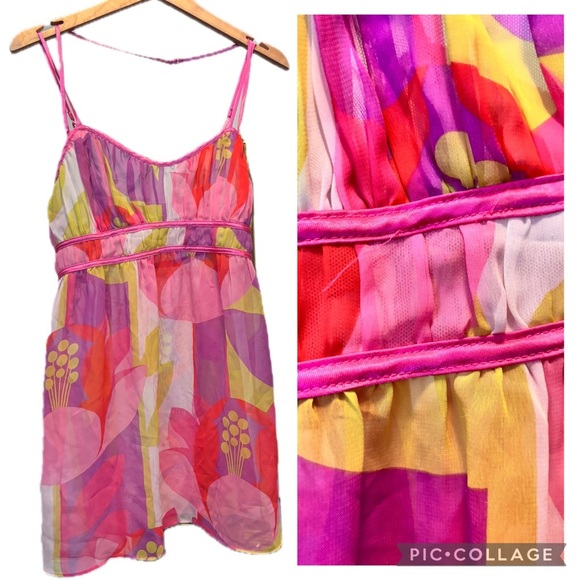 La SENZA Other - Vintage LaSenza Y2K Vibrant Multicolor Slip Dress Lingerie